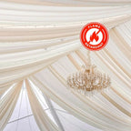 10ftx20ft Nude Sheer Durable Flame Resistant Ceiling Drape Curtain Panels - Bell Racket Store