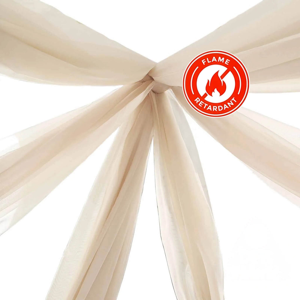 10ftx20ft Nude Sheer Durable Flame Resistant Ceiling Drape Curtain Panels - Bell Racket Store