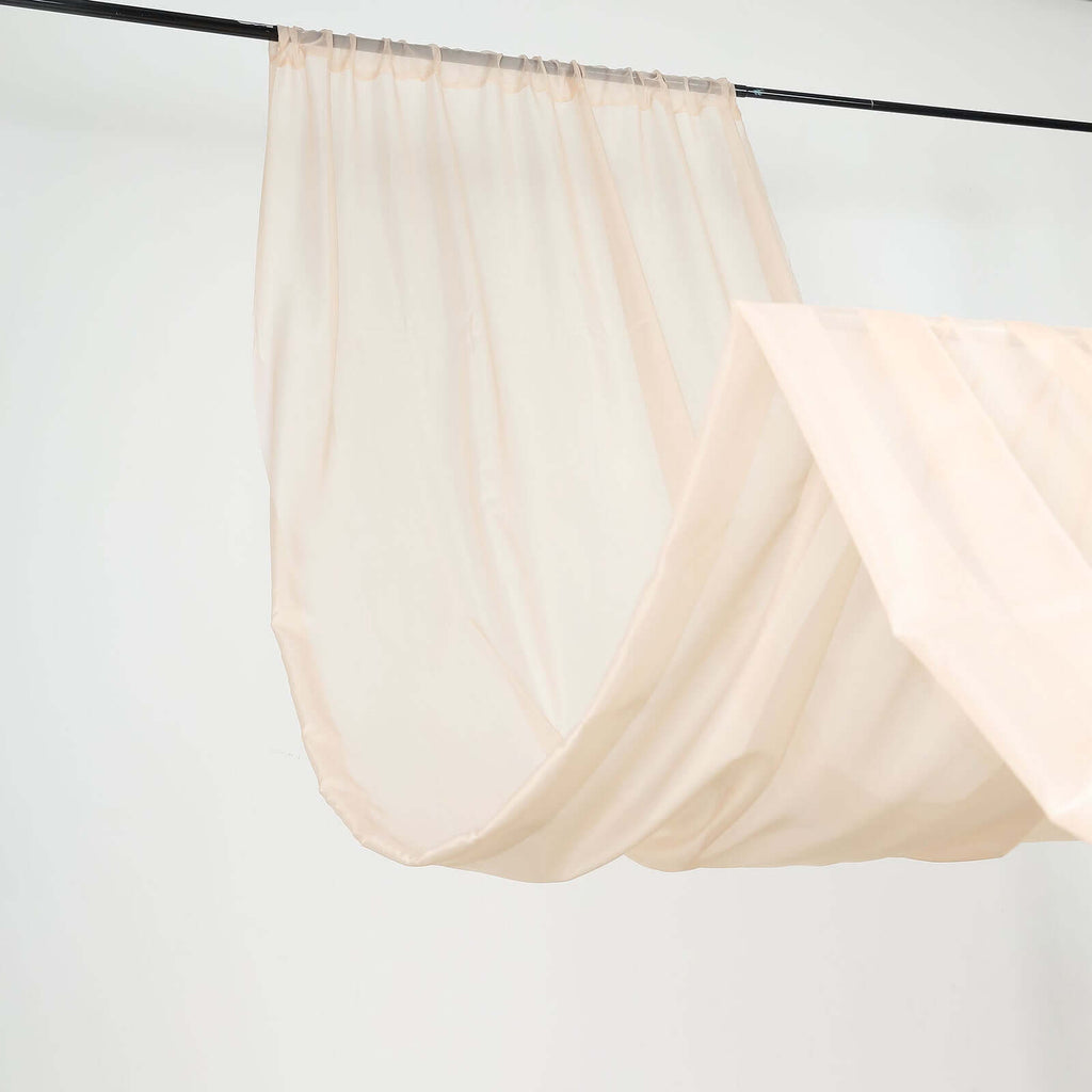 10ftx20ft Nude Sheer Durable Flame Resistant Ceiling Drape Curtain Panels - Bell Racket Store