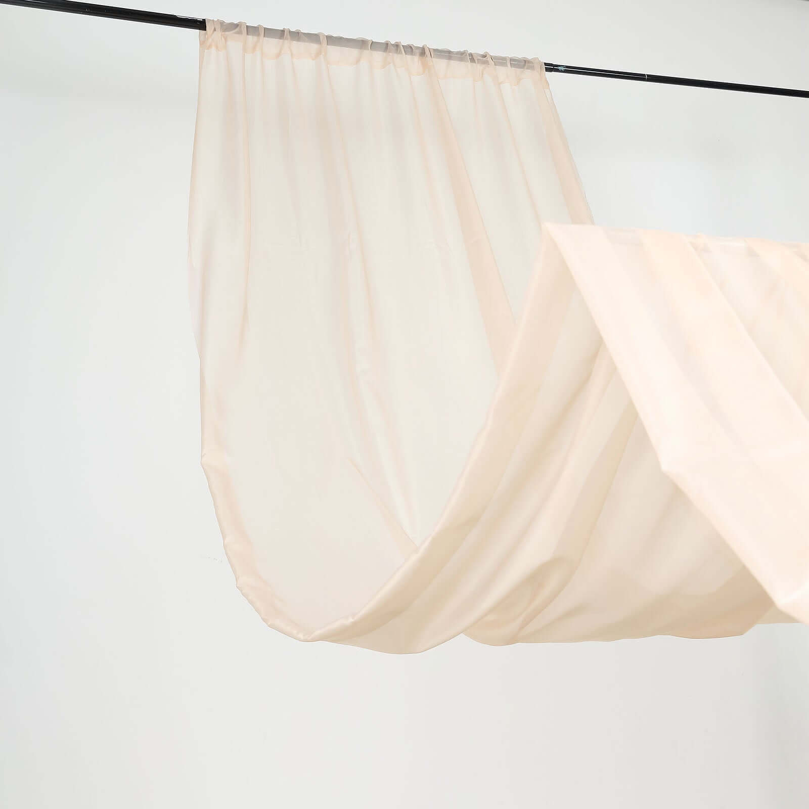 10ftx20ft Nude Sheer Durable Flame Resistant Ceiling Drape Curtain Panels - Bell Racket Store