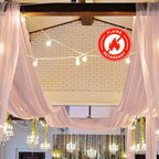 10ftx30ft Dusty Rose Sheer Ceiling Drape Curtain Panels Durable Flame Resistant Fabric - Bell Racket Store