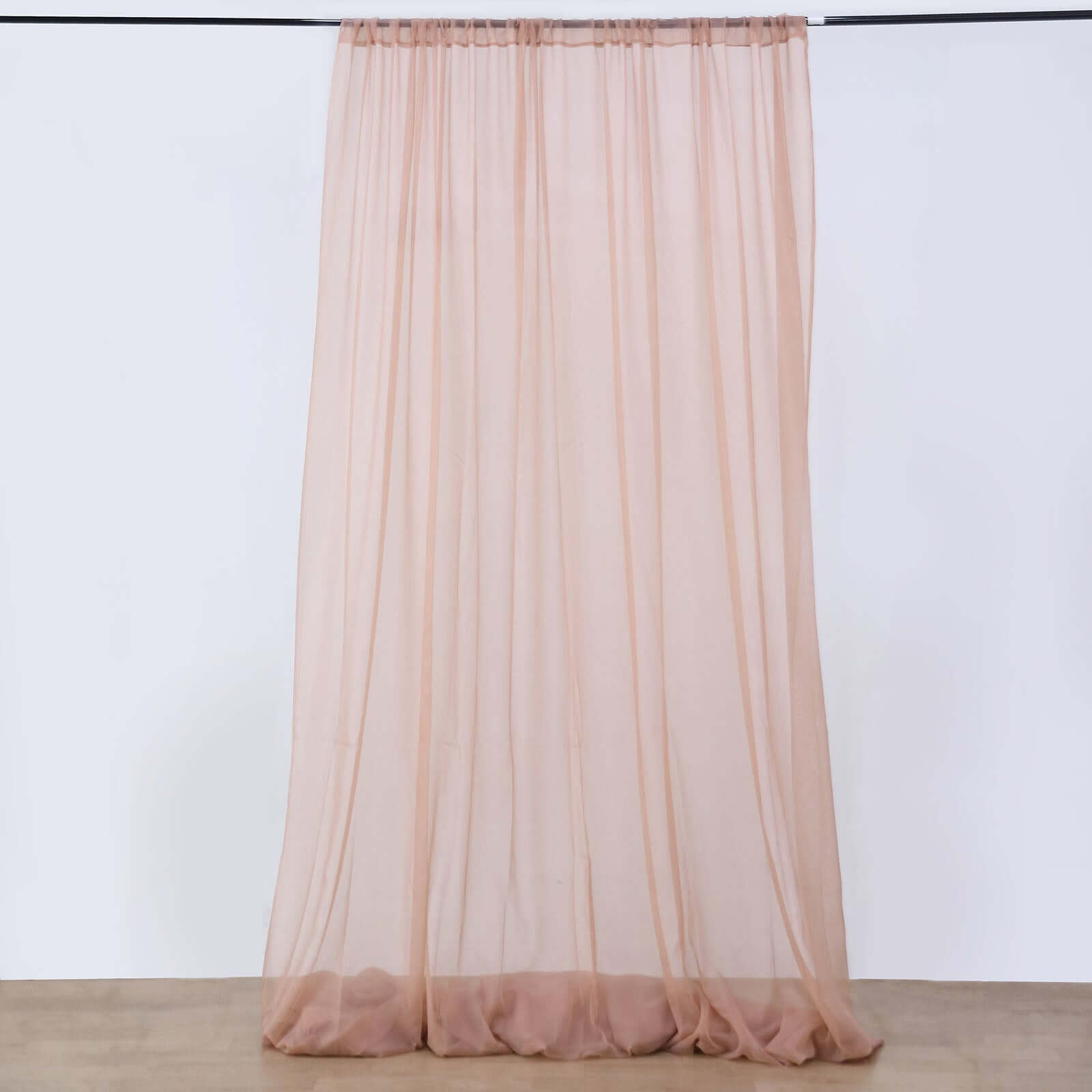 10ftx30ft Dusty Rose Sheer Ceiling Drape Curtain Panels Durable Flame Resistant Fabric - Bell Racket Store