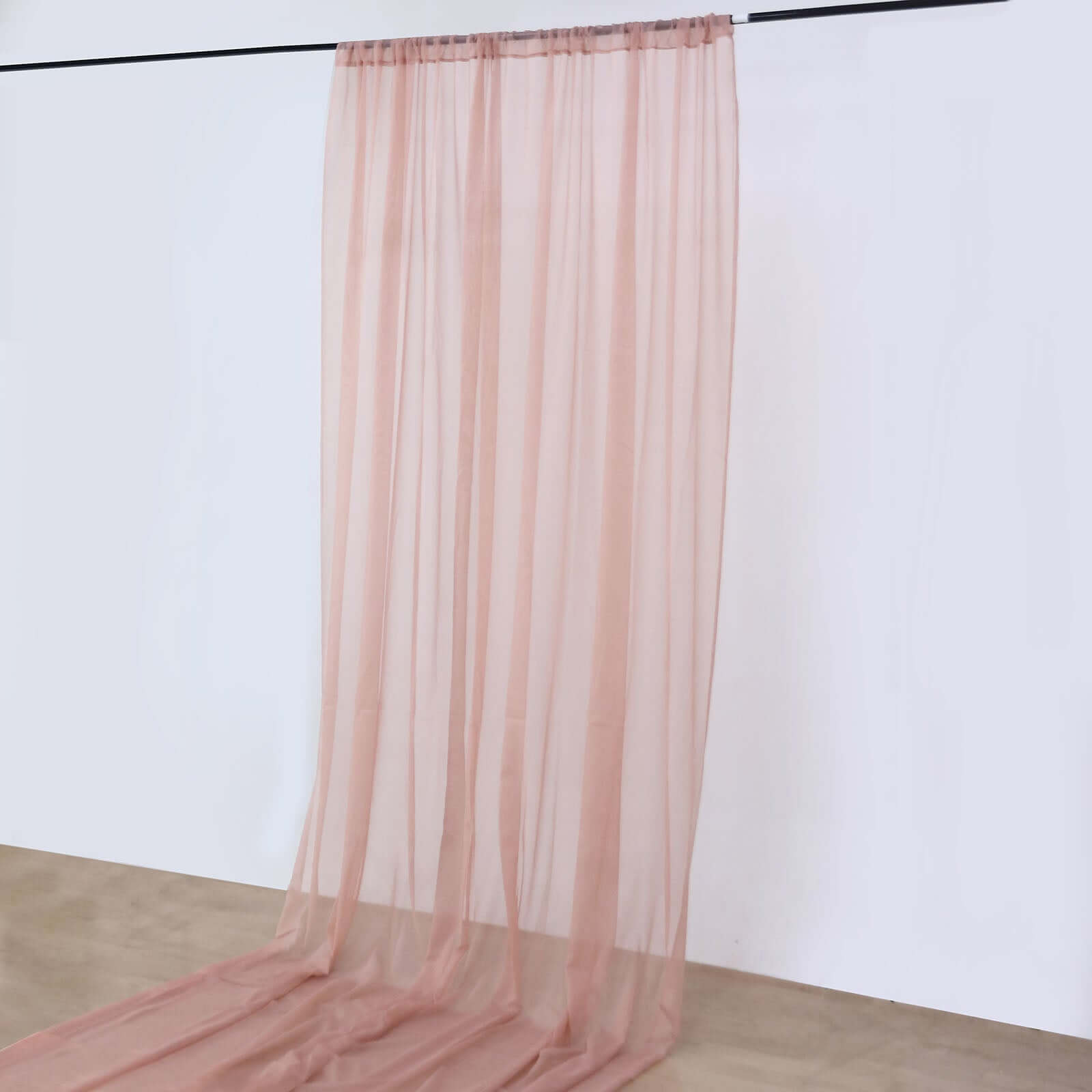 10ftx30ft Dusty Rose Sheer Ceiling Drape Curtain Panels Durable Flame Resistant Fabric - Bell Racket Store