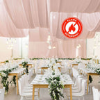 10ftx30ft Dusty Rose Sheer Ceiling Drape Curtain Panels Durable Flame Resistant Fabric - Bell Racket Store