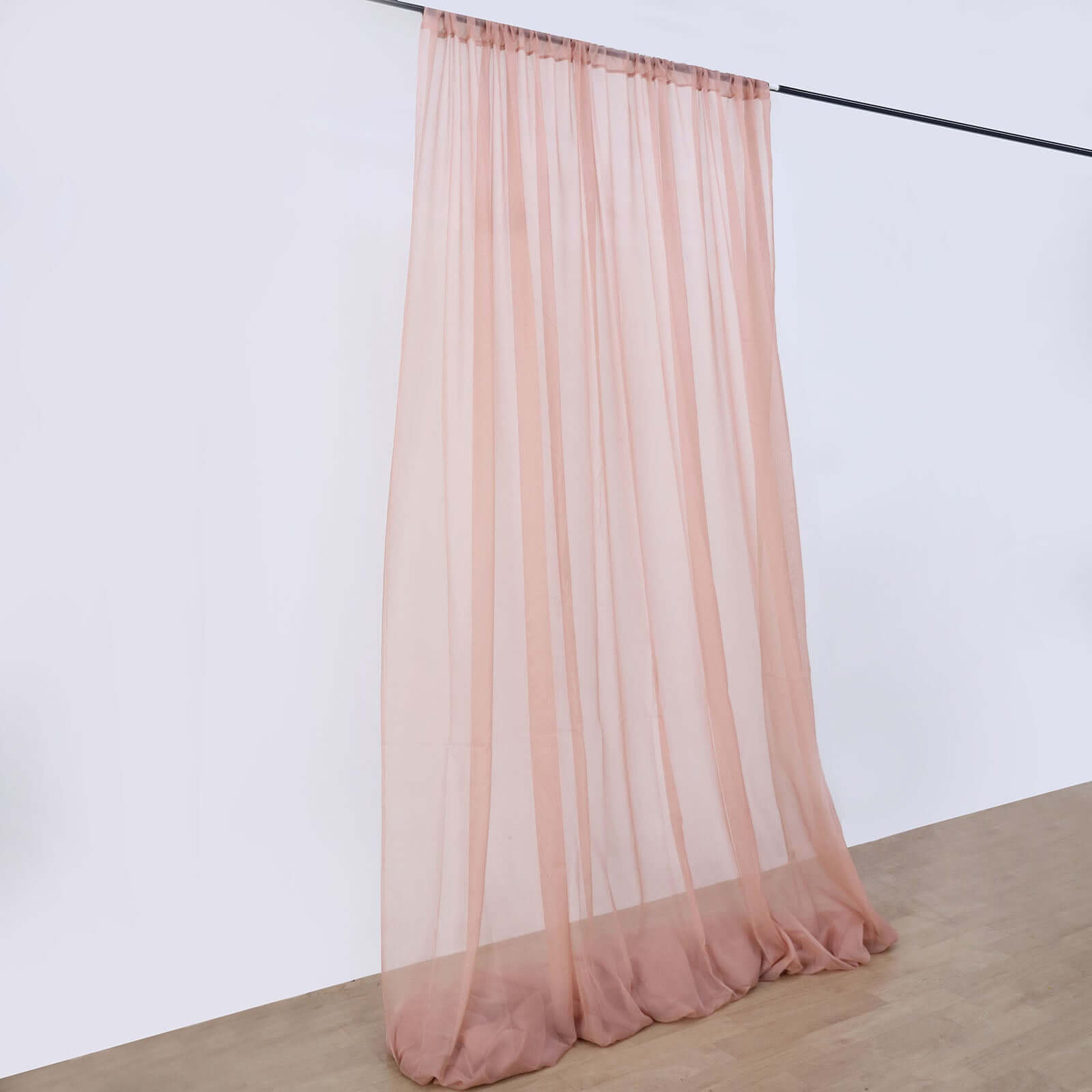10ftx30ft Dusty Rose Sheer Ceiling Drape Curtain Panels Durable Flame Resistant Fabric - Bell Racket Store