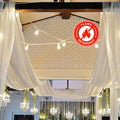 10ftx30ft Ivory Sheer Ceiling Drape Curtain Panels Durable Flame Resistant Fabric - Bell Racket Store
