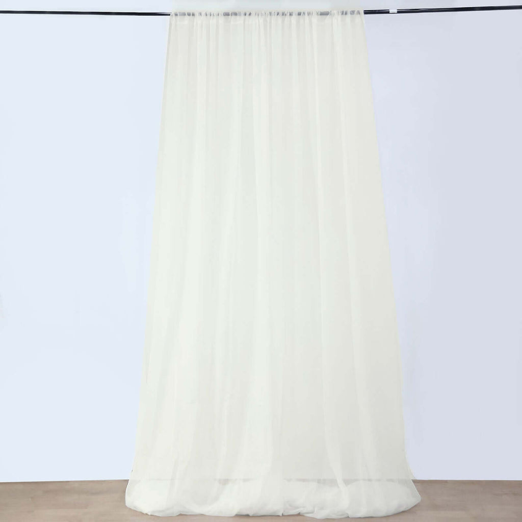 10ftx30ft Ivory Sheer Ceiling Drape Curtain Panels Durable Flame Resistant Fabric - Bell Racket Store