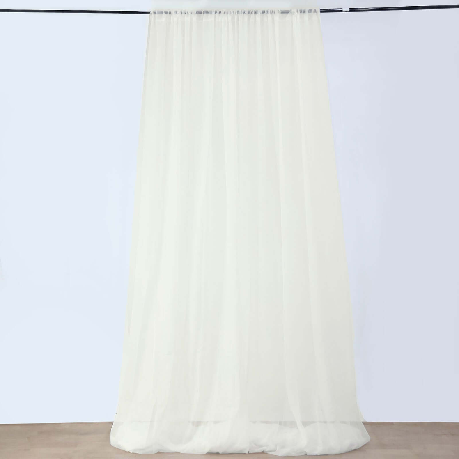 10ftx30ft Ivory Sheer Ceiling Drape Curtain Panels Durable Flame Resistant Fabric - Bell Racket Store