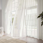 10ftx40ft Ivory Sheer Ceiling Drape Curtain Panels Durable Flame Resistant Fabric - Bell Racket Store