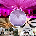 10ftx40ft Ivory Sheer Ceiling Drape Curtain Panels Durable Flame Resistant Fabric - Bell Racket Store