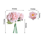 11" Pink Real Touch Artificial Silk Peonies Flower Bouquet