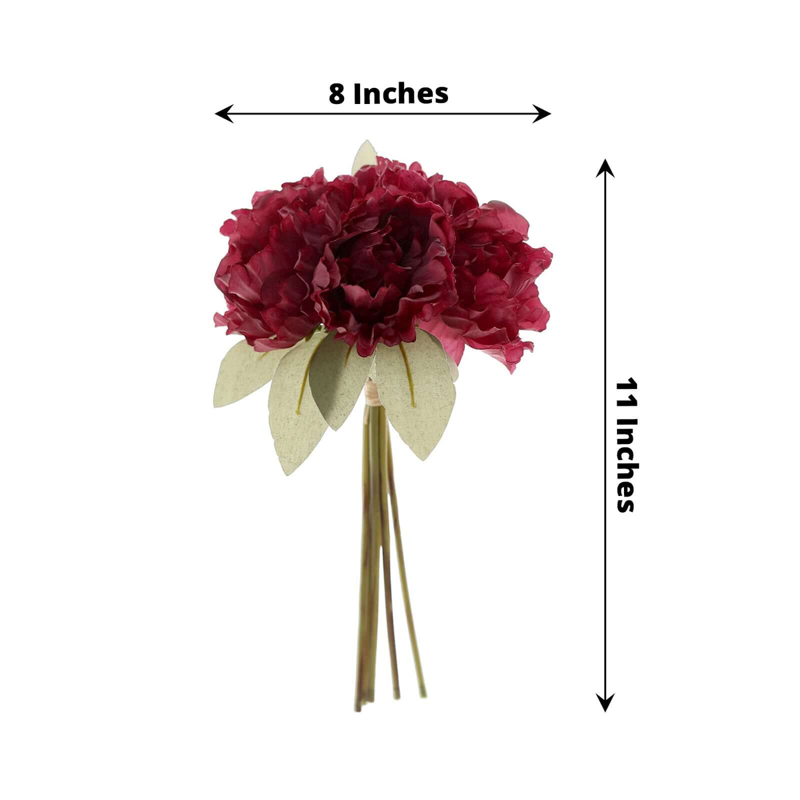 11" Mulberry Real Touch Artificial Silk Peonies Flower Bouquet - Bell Racket Store