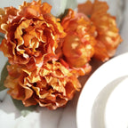 11" Orange Real Touch Artificial Silk Peonies Flower Bouquet - Bell Racket Store