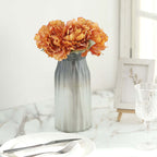 11" Orange Real Touch Artificial Silk Peonies Flower Bouquet - Bell Racket Store