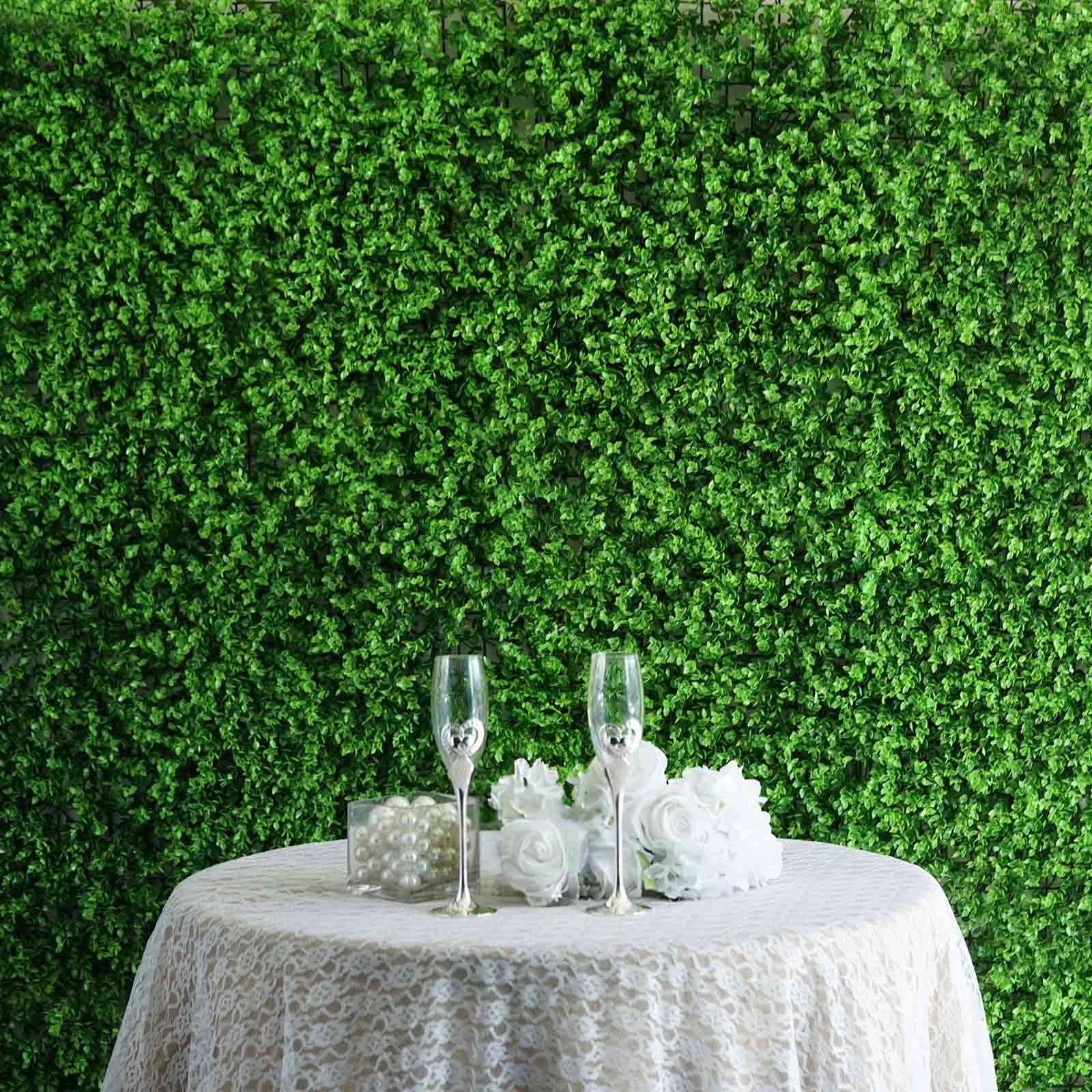 11 Sq ft. Artificial Baby Green Boxwood Hedge Garden Wall Backdrop Mat - 4 Panels - Bell Racket Store