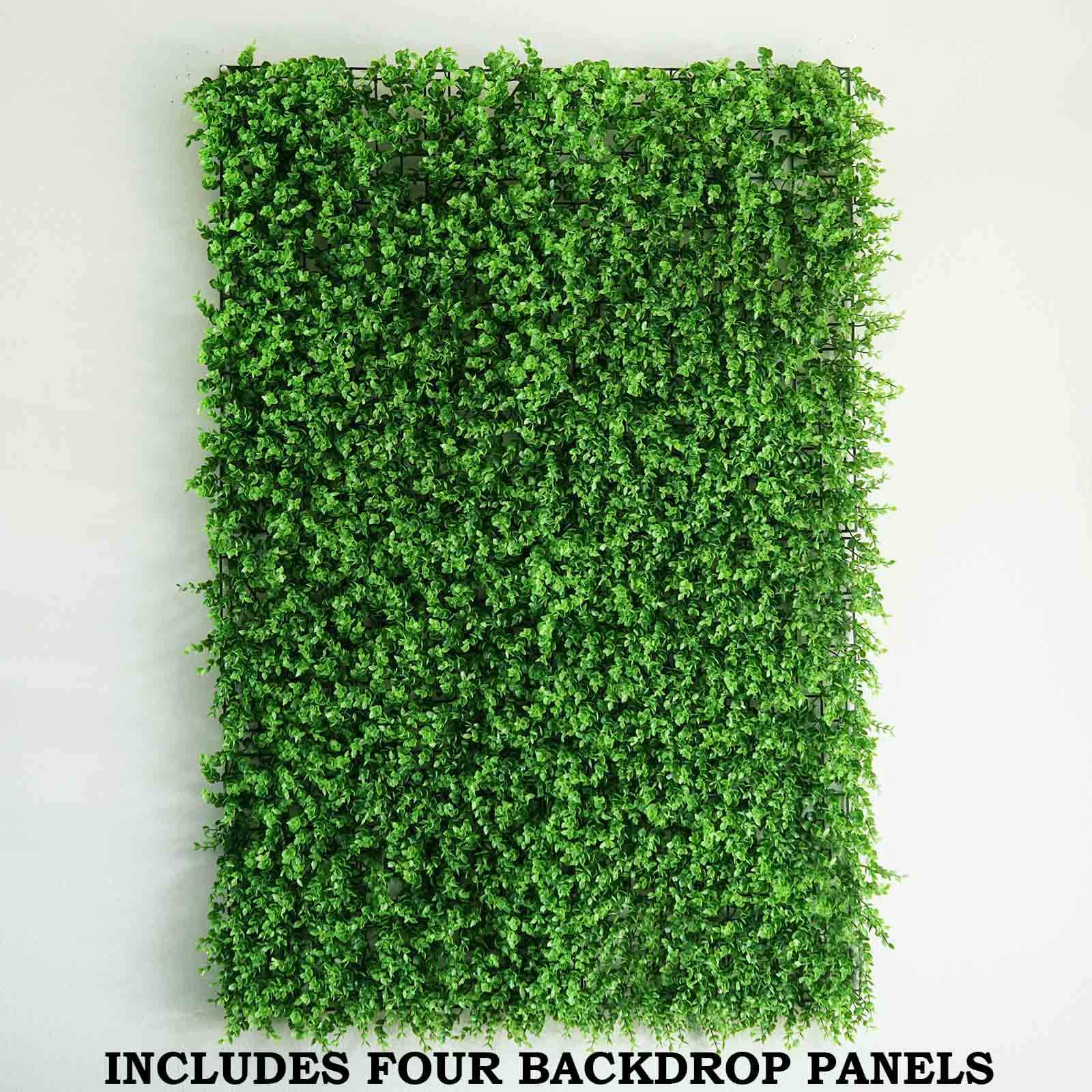 11 Sq ft. Artificial Baby Green Boxwood Hedge Garden Wall Backdrop Mat - 4 Panels - Bell Racket Store