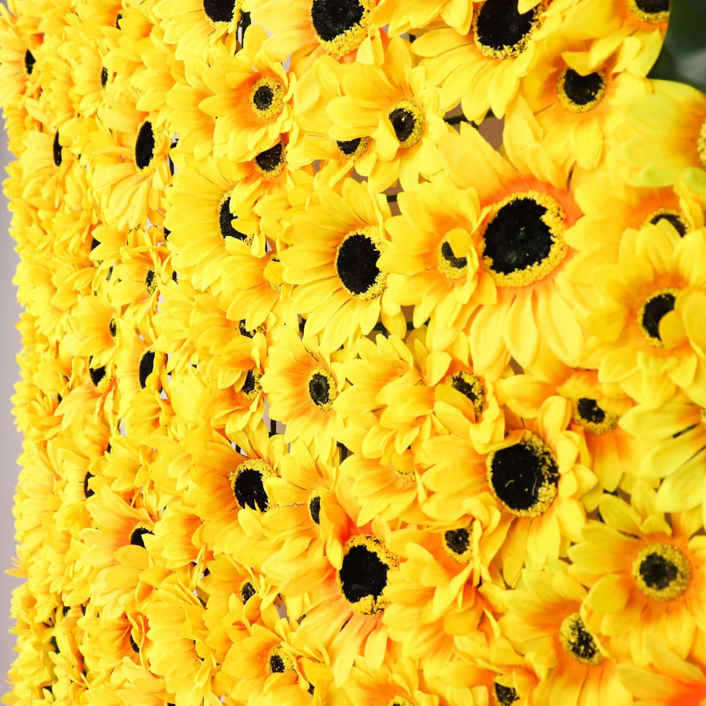 11 Sq ft. Artificial Sunflower Wall Mat Backdrop, Flower Wall Decor, Indoor Outdoor UV Protected - 4 Artificial Panels - Bell Racket Store