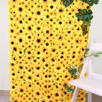 11 Sq ft. Artificial Sunflower Wall Mat Backdrop, Flower Wall Decor, Indoor Outdoor UV Protected - 4 Artificial Panels - Bell Racket Store