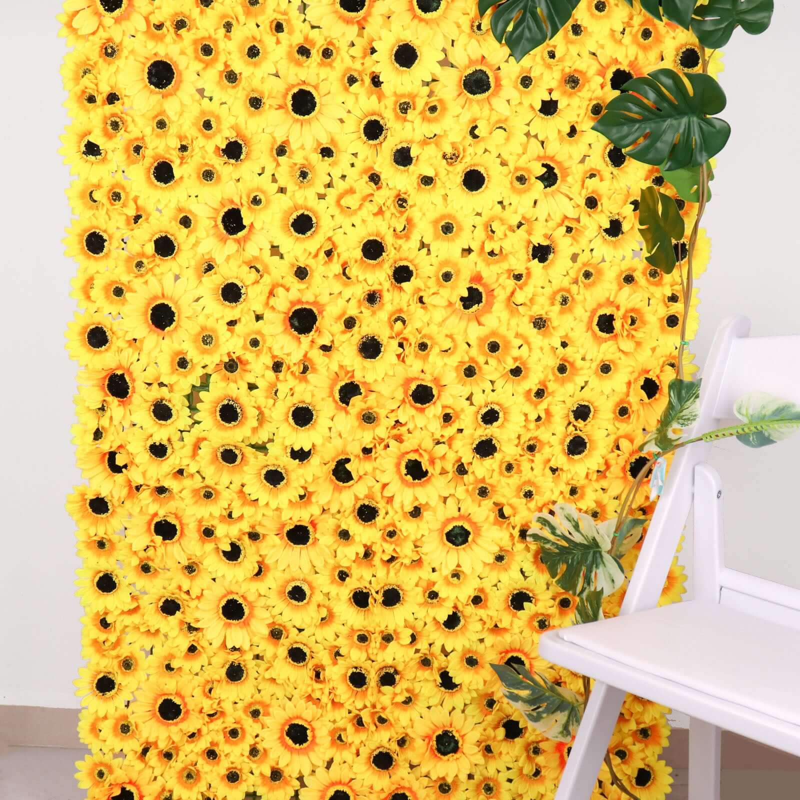 11 Sq ft. Artificial Sunflower Wall Mat Backdrop, Flower Wall Decor, Indoor Outdoor UV Protected - 4 Artificial Panels - Bell Racket Store