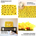 11 Sq ft. Artificial Sunflower Wall Mat Backdrop, Flower Wall Decor, Indoor Outdoor UV Protected - 4 Artificial Panels - Bell Racket Store