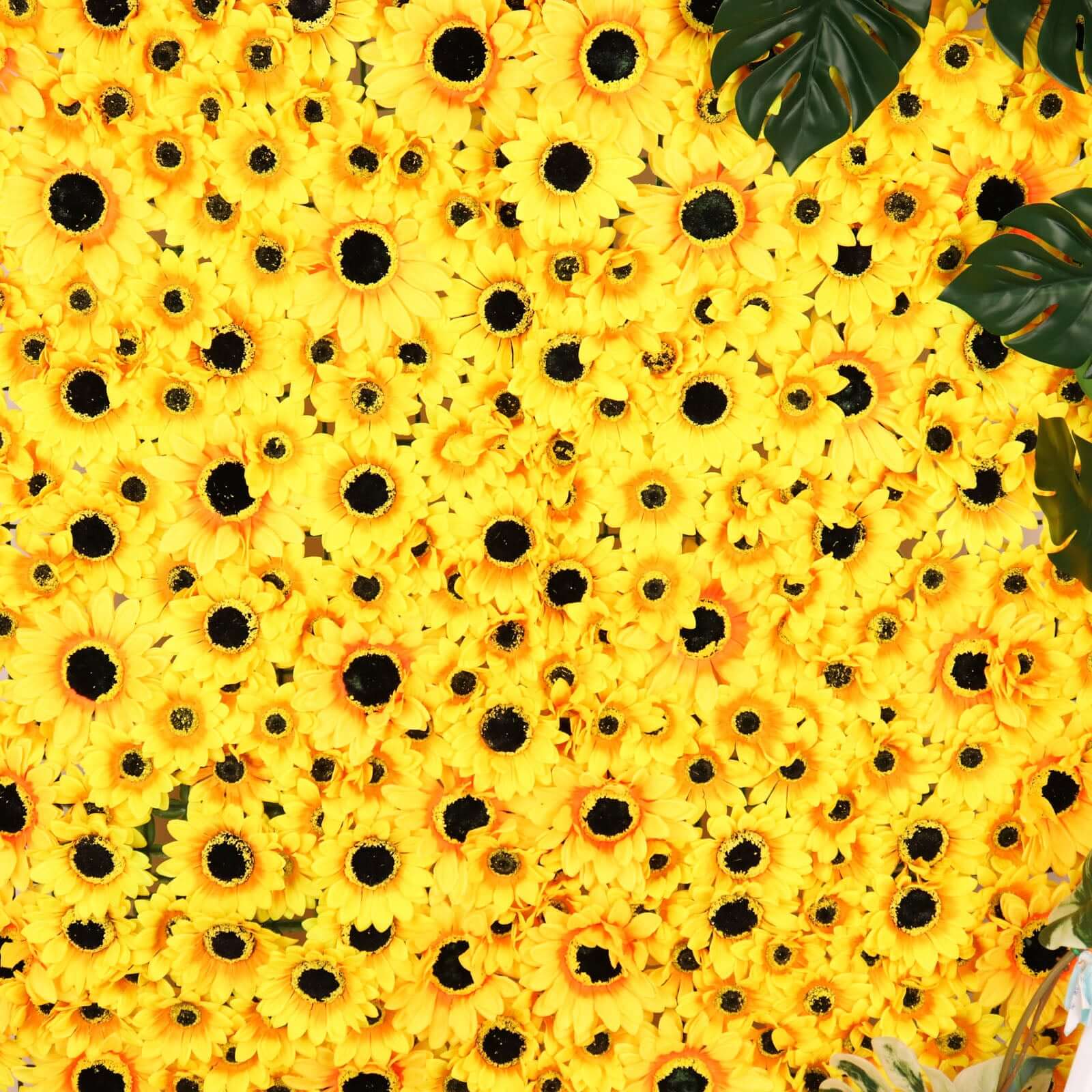 11 Sq ft. Artificial Sunflower Wall Mat Backdrop, Flower Wall Decor, Indoor Outdoor UV Protected - 4 Artificial Panels - Bell Racket Store