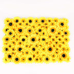 11 Sq ft. Artificial Sunflower Wall Mat Backdrop, Flower Wall Decor, Indoor Outdoor UV Protected - 4 Artificial Panels - Bell Racket Store