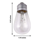 24 Pack 11W Incandescent Warm White S14 Outdoor String Light Bulbs + 1 Extra Replacement Bulb FREE