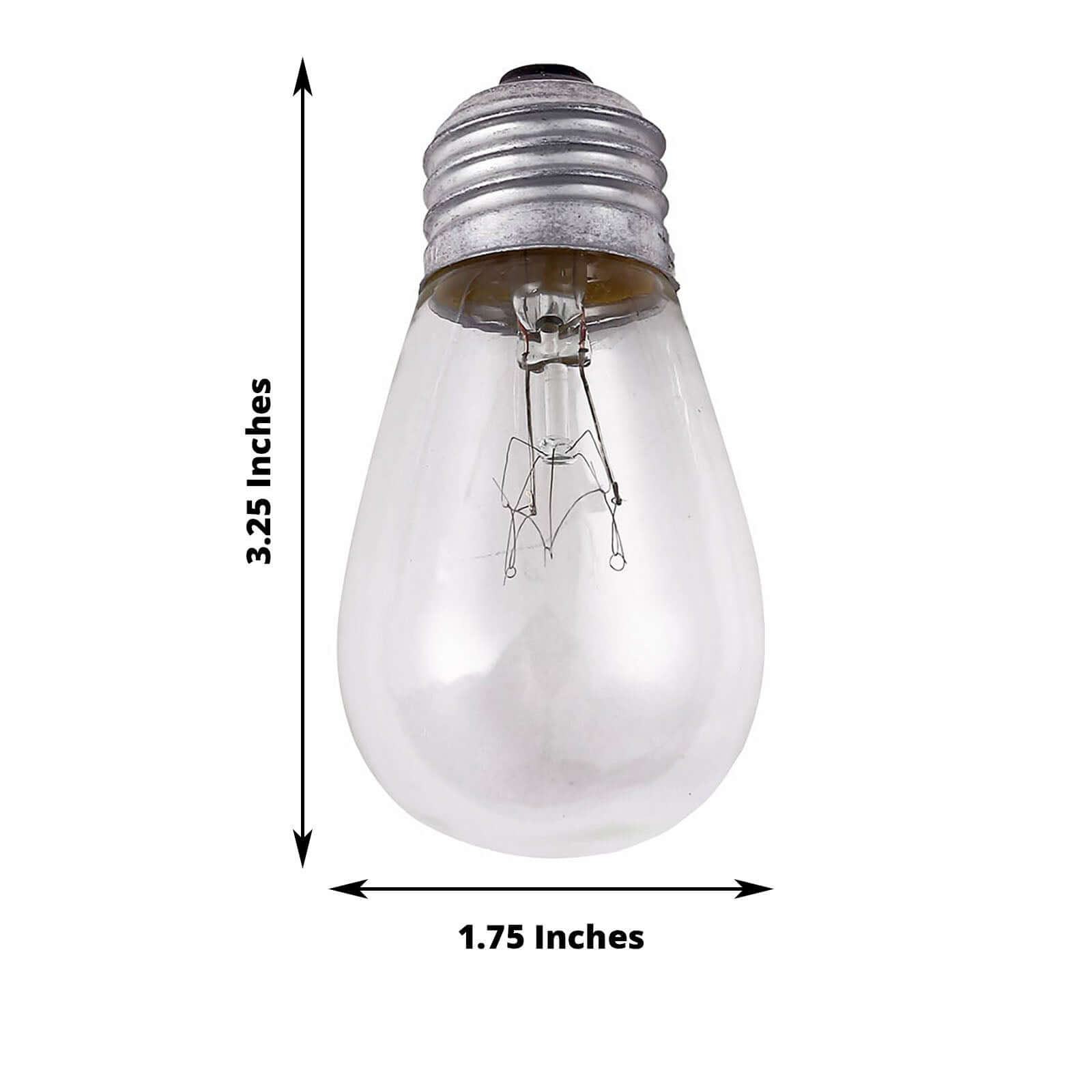 24 Pack 11W Incandescent Warm White S14 Outdoor String Light Bulbs + 1 Extra Replacement Bulb FREE