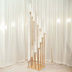 12-Arm Cluster Taper Candle Holder Gold with Clear Glass Shades - Grand Candle Arrangement for Events 57"