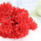 12 Bushes Red Artificial Silk Chrysanthemum Flower Bouquets - Bell Racket Store