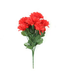 12 Bushes Red Artificial Silk Chrysanthemum Flower Bouquets - Bell Racket Store