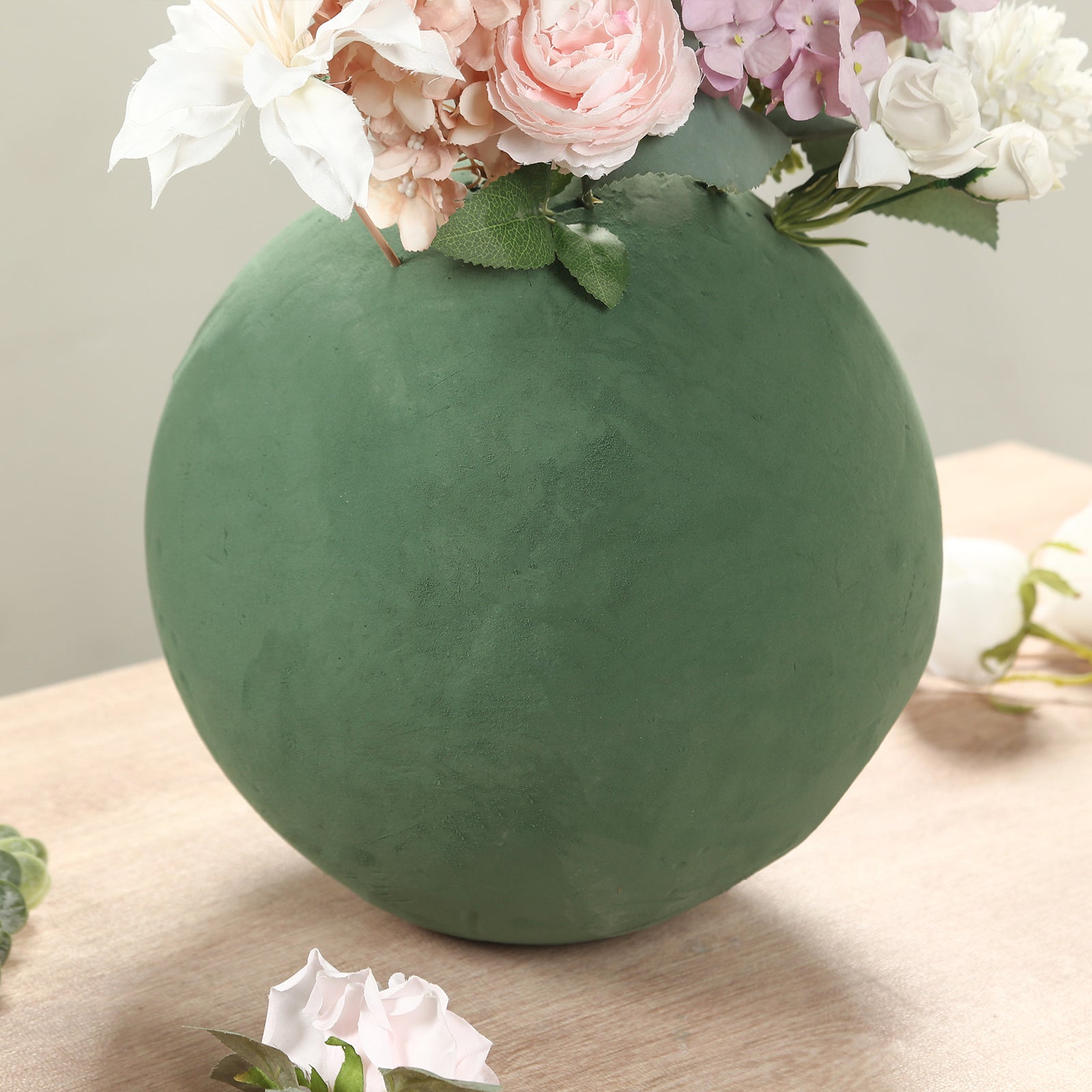 12" Green DIY Flower Arrangements Craft Foam Ball, Smooth Floral Foam Ball - Bell Racket Store