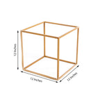 2-Pack Metal Flower Stands Gold Geometric Wedding Centerpieces Square Frame - Durable Display 12"