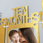 12 Month Milestone 1st Birthday Party Photo Backdrop Hanging Banner, Baby Photo Garland Banner - 5.5ft - Bell Racket Store