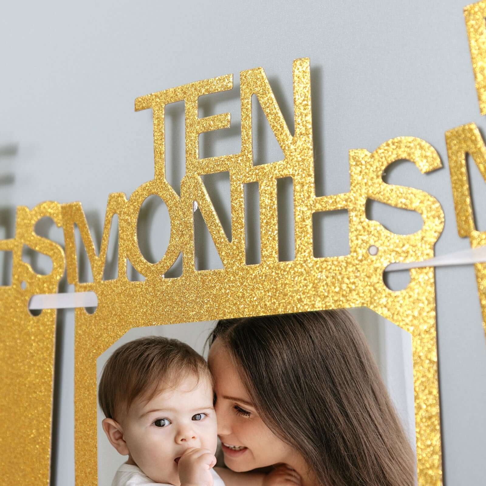 12 Month Milestone 1st Birthday Party Photo Backdrop Hanging Banner, Baby Photo Garland Banner - 5.5ft - Bell Racket Store