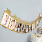 12 Month Milestone 1st Birthday Party Photo Backdrop Hanging Banner, Baby Photo Garland Banner - 5.5ft - Bell Racket Store