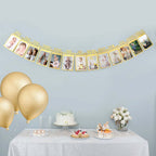 12 Month Milestone 1st Birthday Party Photo Backdrop Hanging Banner, Baby Photo Garland Banner - 5.5ft - Bell Racket Store