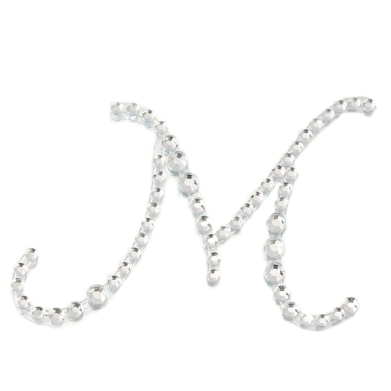 12 Pack 1.5" Clear Rhinestone Monogram Letter Jewel Sticker Self Adhesive DIY Diamond Decor - M