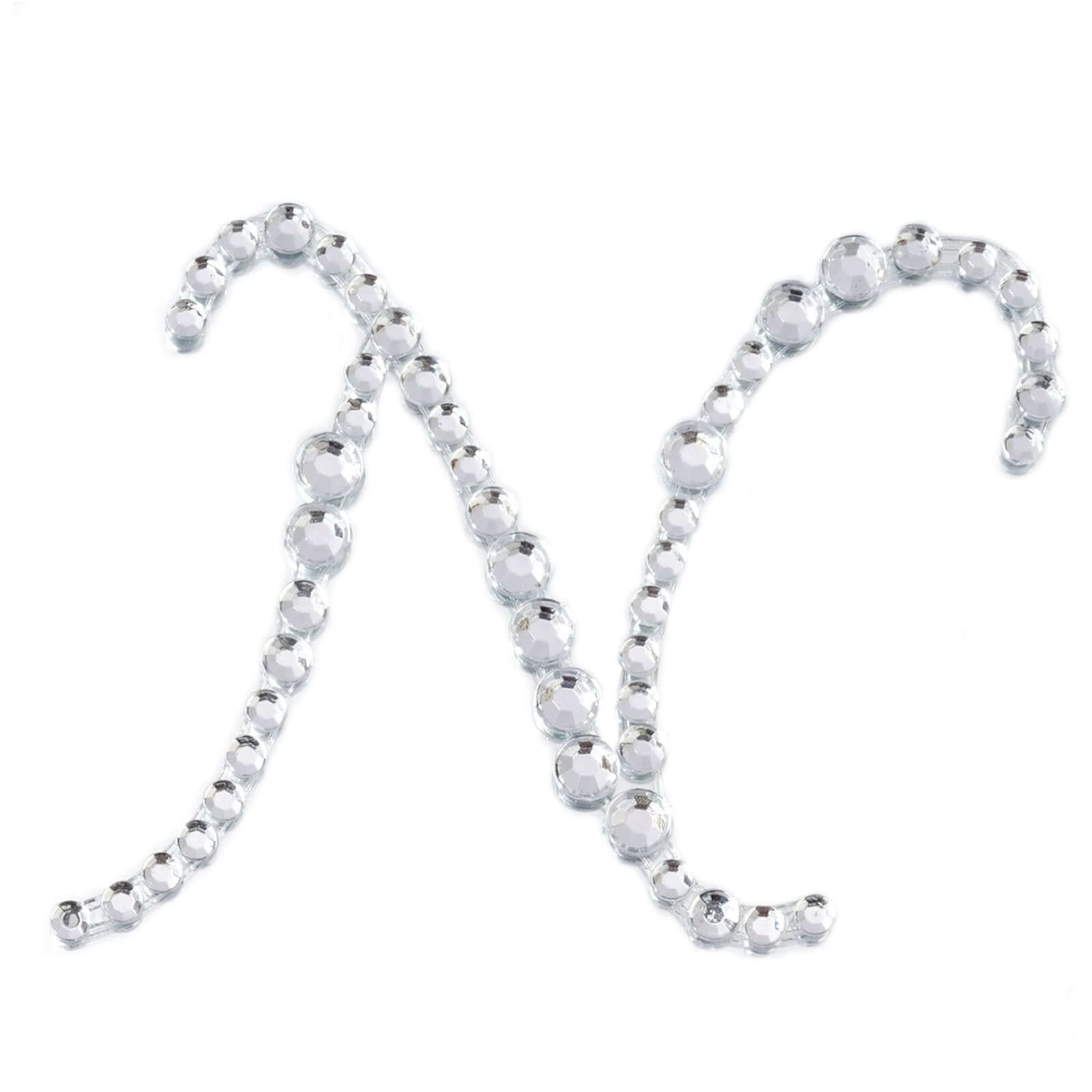 12 Pack 1.5" Clear Rhinestone Monogram Letter Jewel Sticker Self Adhesive DIY Diamond Decor - N