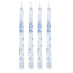 12 Pack 10" French Toile Wax Taper Candles White and Blue Unscented Candles - Bell Racket Store