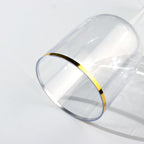 12 - Pack 12oz Clear Plastic Wine Goblets with Gold Rim, Premium Disposable Long Stem Glassware - 9" - Bell Racket Store