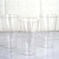 12-Pack Plastic Party Cups Clear Silver Glitter - Durable Disposable Tumblers for Drinks 17oz 6"