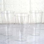 12-Pack Plastic Party Cups Clear Silver Glitter - Durable Disposable Tumblers for Drinks 17oz 6"