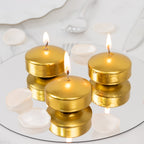 12 Pack 2" Metallic Gold Floating Candles â€“ Unscented Dripless Long - Lasting Disc Wax Candles for Weddings & Table DÃ©cor - Bell Racket Store