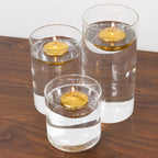 12 Pack 2" Metallic Gold Floating Candles â€“ Unscented Dripless Long - Lasting Disc Wax Candles for Weddings & Table DÃ©cor - Bell Racket Store