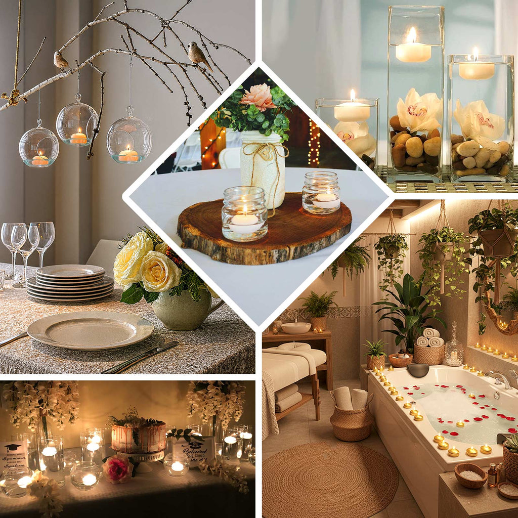 12 Pack 2" White Floating Candles â€“ Unscented Dripless Long - Lasting Disc Wax Candles for Weddings & Table DÃ©cor - Bell Racket Store