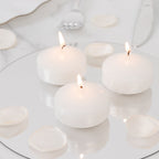12 Pack 2" White Floating Candles â€“ Unscented Dripless Long - Lasting Disc Wax Candles for Weddings & Table DÃ©cor - Bell Racket Store