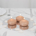 12 Pack 3" Beige Floating Candles, Unscented Dripless Wax Discs for Centerpieces - Bell Racket Store