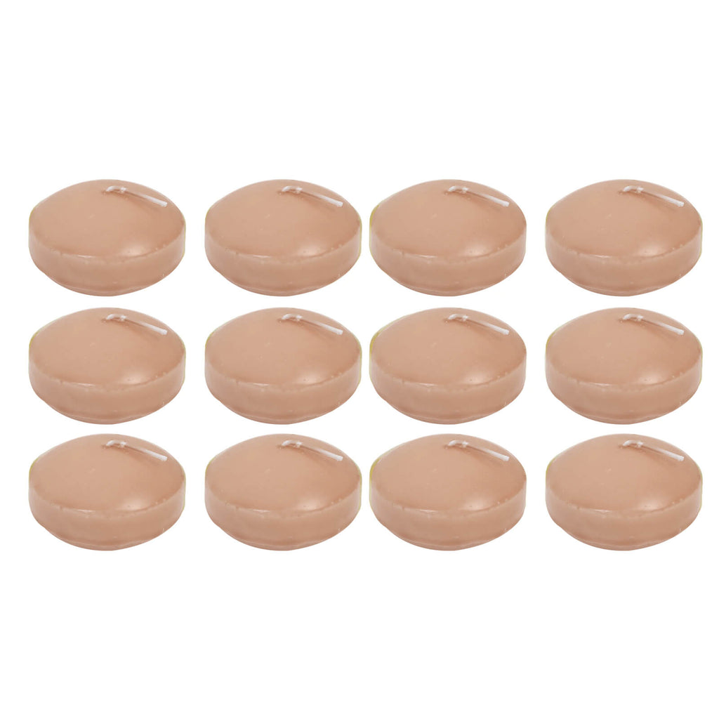 12 Pack 3" Beige Floating Candles, Unscented Dripless Wax Discs for Centerpieces - Bell Racket Store