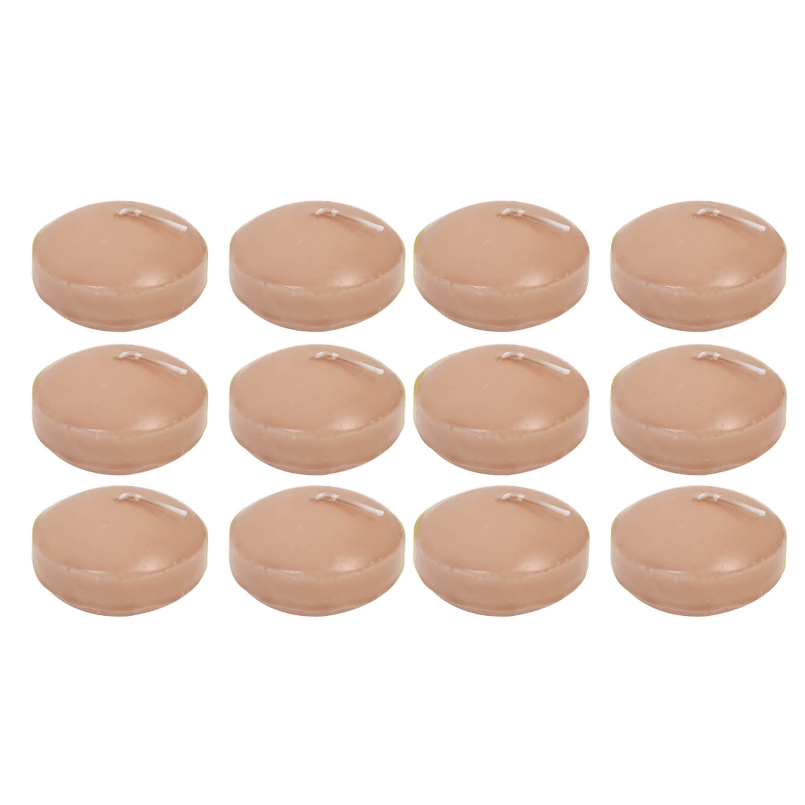 12 Pack 3" Beige Floating Candles, Unscented Dripless Wax Discs for Centerpieces - Bell Racket Store